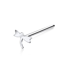 Dragonfly Shaped Silver Straight Nose Stud NSKA-137